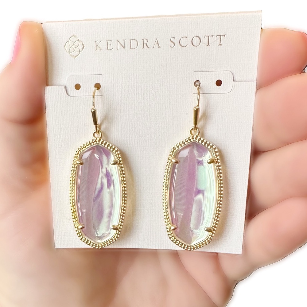 Kendra Scott Elle Earrings in Gold with Dichroic Glass